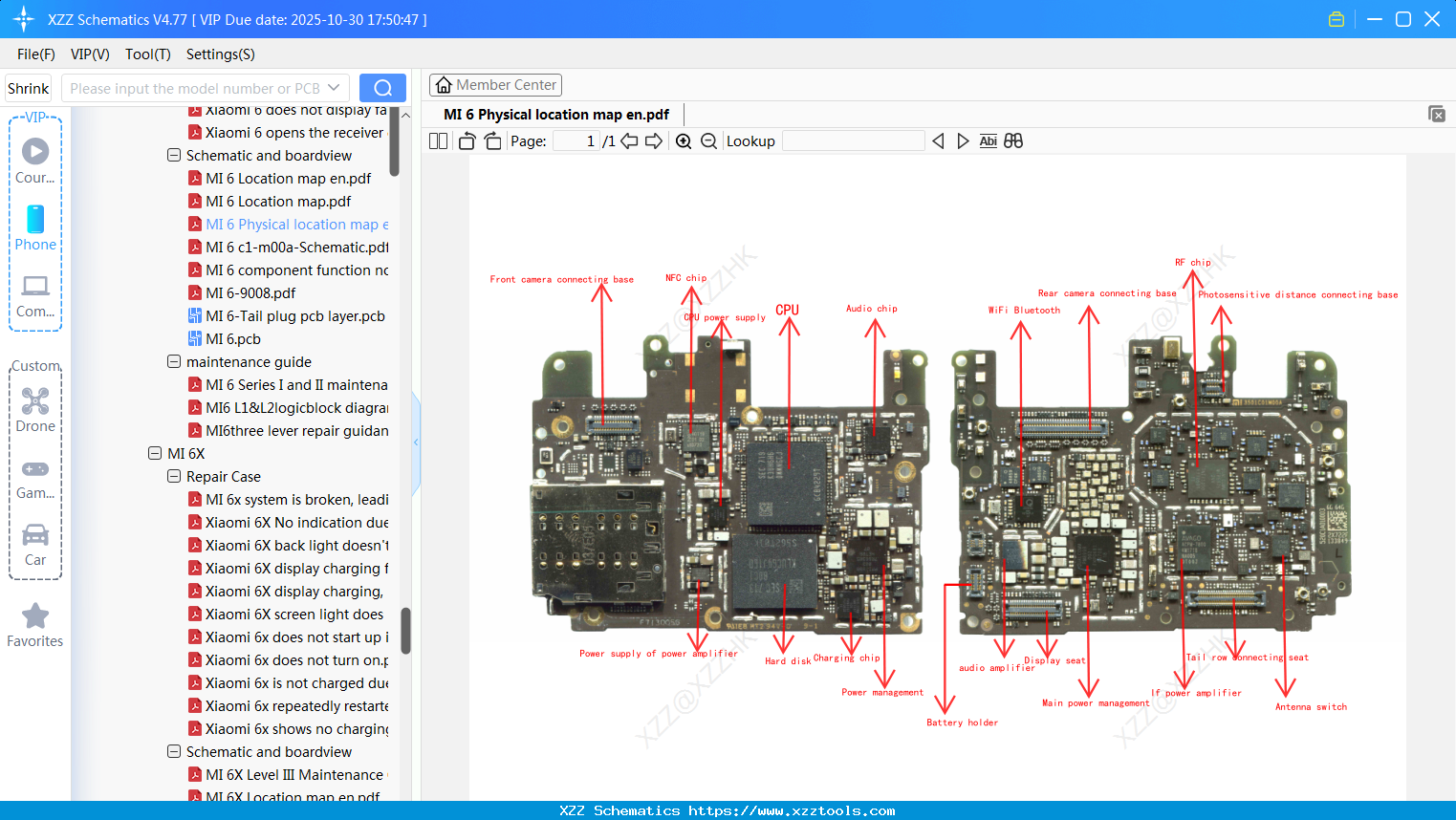 Xiaomi MI 6 Physical Location Map En